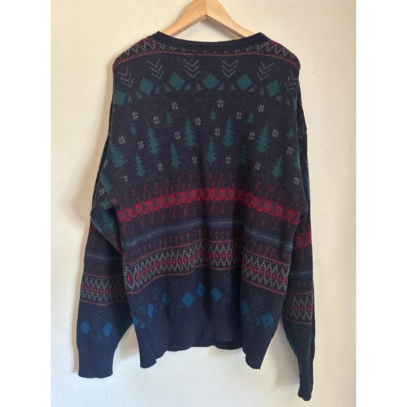 Vintage Pendleton 80s Wool Deer/Winter Theme Sweater Mens XL - Picture 4 of 8